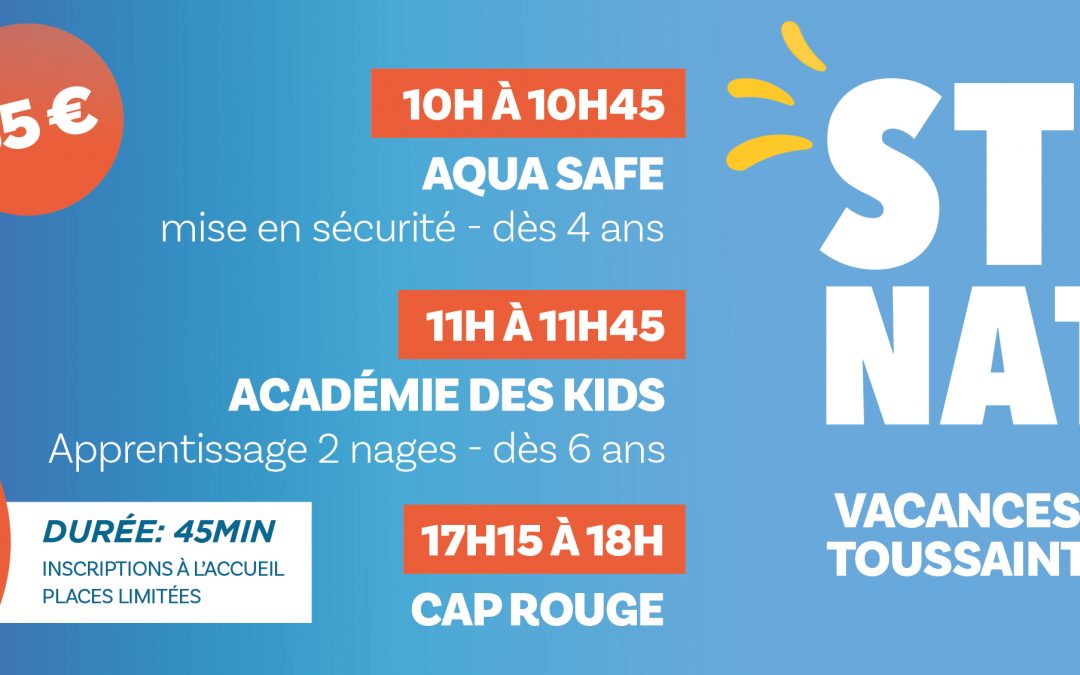 STAGES NATATION VACANCES TOUSSAINT